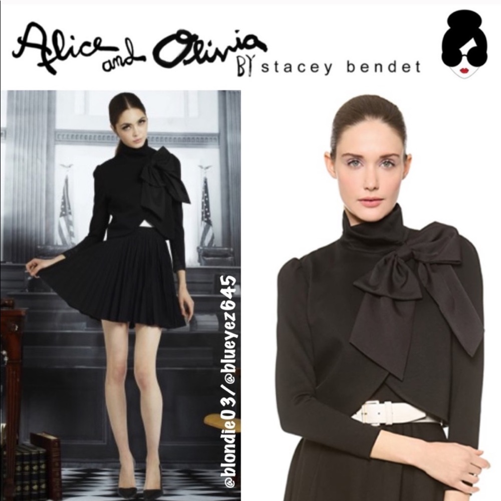 Alice + Olivia Black Blazer with Bow Detail